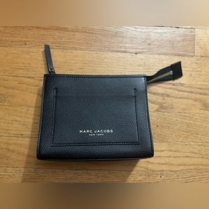 Marc Jacobs Leather Pouch Makeup Cosmetic Bag - Black